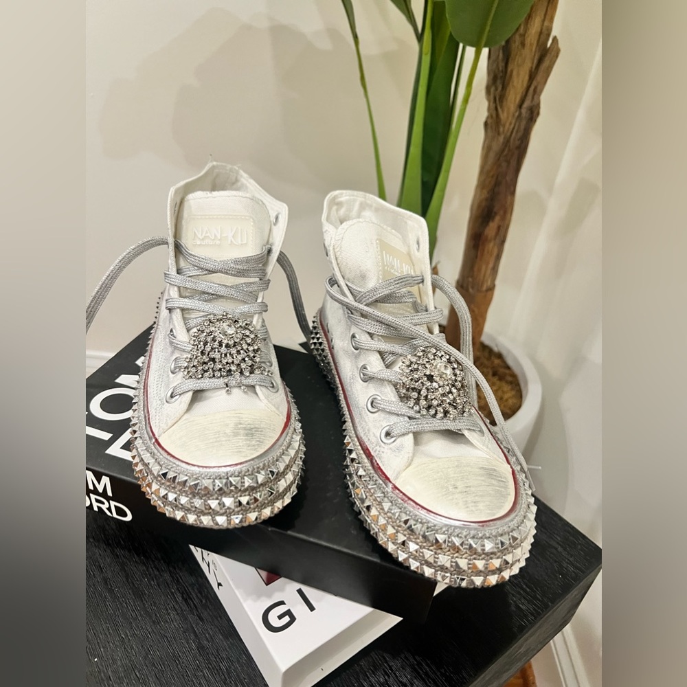 Distressed with Jewels and Studs  Inspired Converse Sneakers
